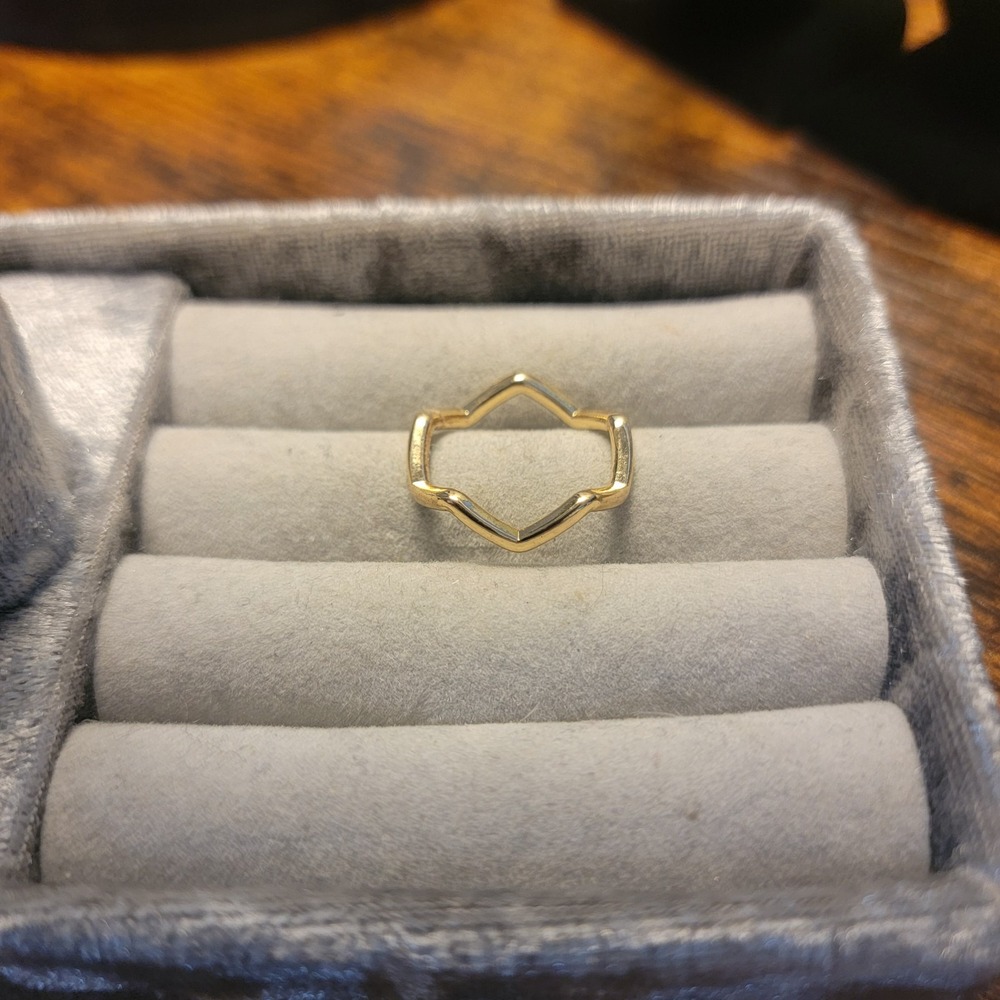 Fasion‎ Ring Gold Plated Chevron Shape Size  6.5